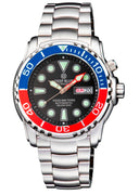 Pro Sea Diver 1000m Automatic Blue/red Bezel 20 30 40 Black Dial Bracelet