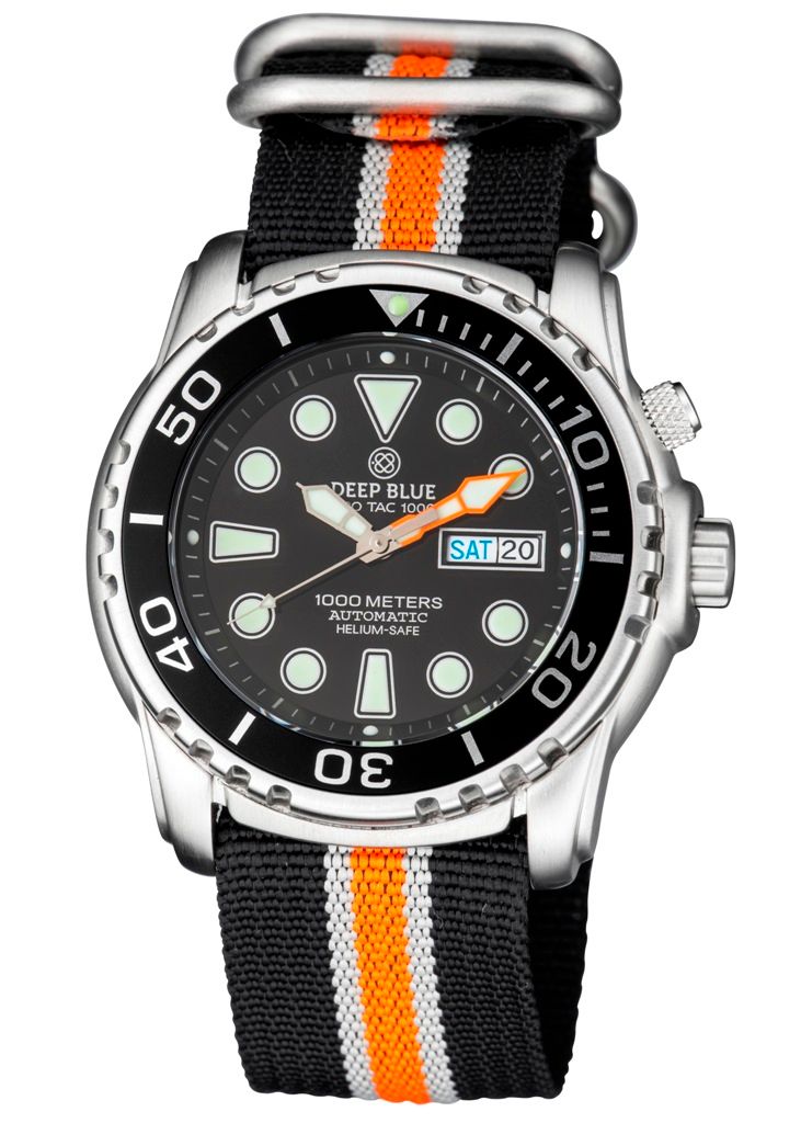 Nylon Blk/Org/Grey Stripe Strap