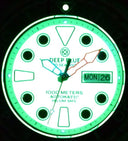 Pro Sea Diver 1000 — Black White Full Lume Orange Bracelet — Green