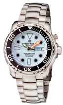 Pro Sea Diver 1000 — Black White Full Lume Orange Bracelet — Blue