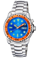 Pro Sea Diver 1000m Bracelet Orange Bezel Light Blue Dial