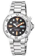 Sundiver 2 Black Dial Silver Bezel Integrated Custom Bracelet