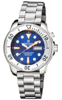 Pro Tac 1000m Automatic Diver- Silver Bezel Blue Dial