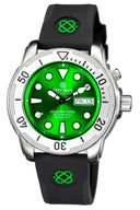 Pro Tac 1000m Automatic Diver- Silver Bezel Green Dial