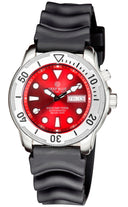Pro Tac 1000m Automatic Diver- Silver Bezel Red Dial