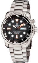 Pro Sea Diver 1000m Automatic Ceramic Black Bezel Black Dial Orange Indices Bracelet