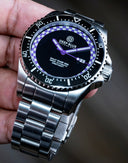 Rally Diver 1000 Collection Black Ceramic Bezel - Black/purple Checkered Dial Bracelet