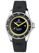 Rally Diver 1000 Collection Black Ceramic Bezel - Black/yellow Checkered Dial Strap