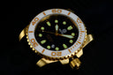 Sea Ram Quartz Gold Tone White Ceramic Bezel Black Dial
