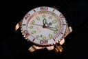 Sea Ram Quartz Rose Gold Tone White Ceramic Bezel White Dial