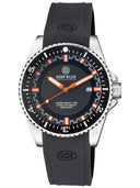 Speedograph 1000 Collection Black Ceramic Bezel - Black/orange Checkered Dial Strap