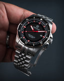 Speedograph 1000 Collection Black Ceramic Bezel - Black/red Blue Checkered Dial Bracelet
