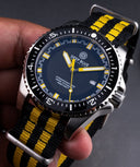 Speedograph 1000 Collection Black Ceramic Bezel - Black/yellow Checkered Dial Strap