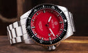 Speedograph 1000 Collection Black Ceramic Bezel - Red Checkered Dial Bracelet
