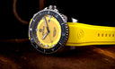 Speedograph 1000 Collection Black Ceramic Bezel - Yellow Checkered Dial Strap