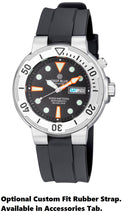 Sundiver 2 Black Dial Silver Bezel Integrated Custom Bracelet