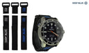 Deep Blue 22mm 2 Pc Vlcro Logo Strap