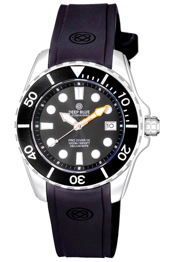 Black Custom Fit Silicon Strap With Deep Blue Logo