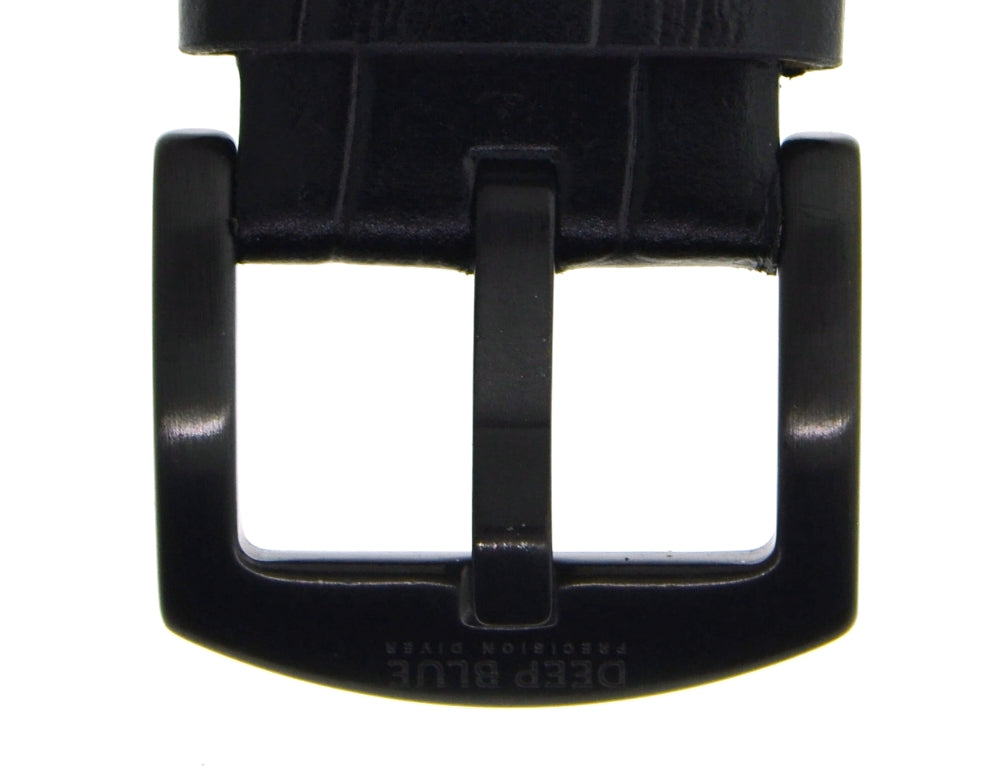 PVD Black Plated With Deep Blue Logo