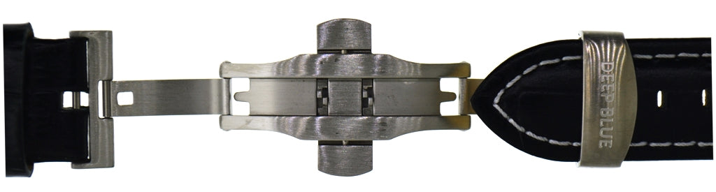 22mm SS Deployant Clasp With Deep Blue Logo