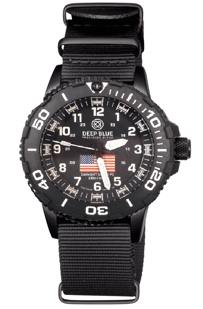 Nylon 2 Piece Zuto Strap All Black W/Deep Blue Logo